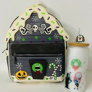Disney-The nightmare before Christmas SUEDE backpack bundle-20oz glass cup